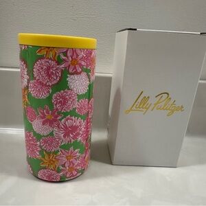 NIB Lilly Pulitzer Multi Seaside Garden metal Koozie